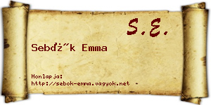 Sebők Emma névjegykártya